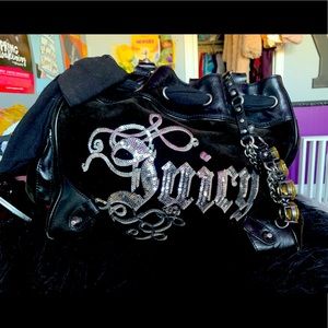 Y2K JUICY COUTURE Black Bling Silver Classic Juicy Bag 2 die!